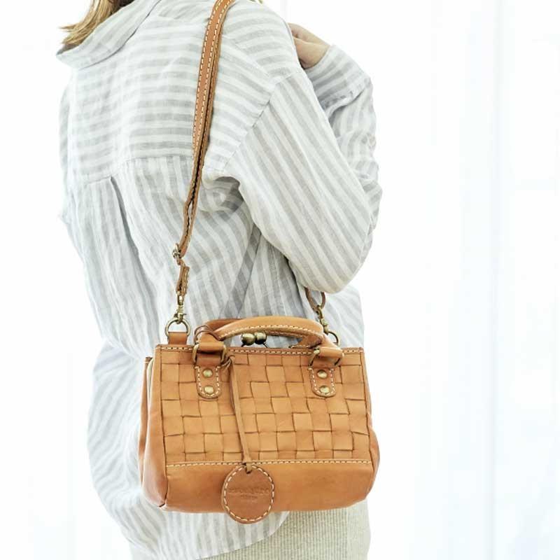 ガマ口メッシュハンドバッグ/ショルダーバッグ baqette バケット 本革 牛革 |  | 09