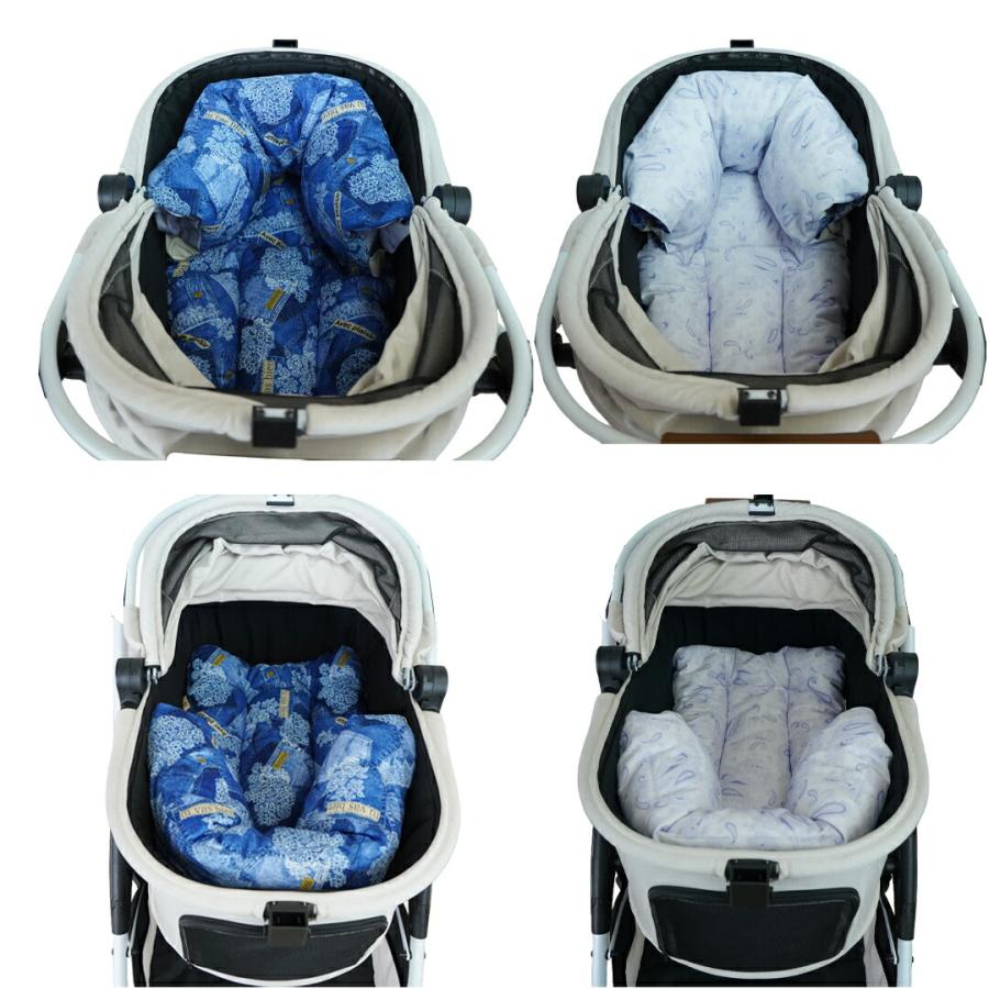 【リバーシブル】デニム レース ペーズリー柄 ペットカート クッション あごのせ ペットベッド カートマット コンフォーター バギー カバー 汚れ防止 日本製 |  | 05