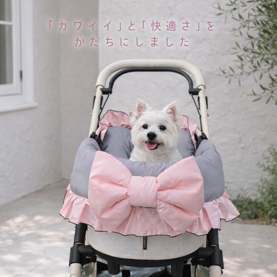 ペットカートクッション リバーシブル カート マット バギー リボン フリル お散歩 通院 移動 電車 旅行 犬 猫 カフェマット クレート ベッド ペットキャリー |  | 01