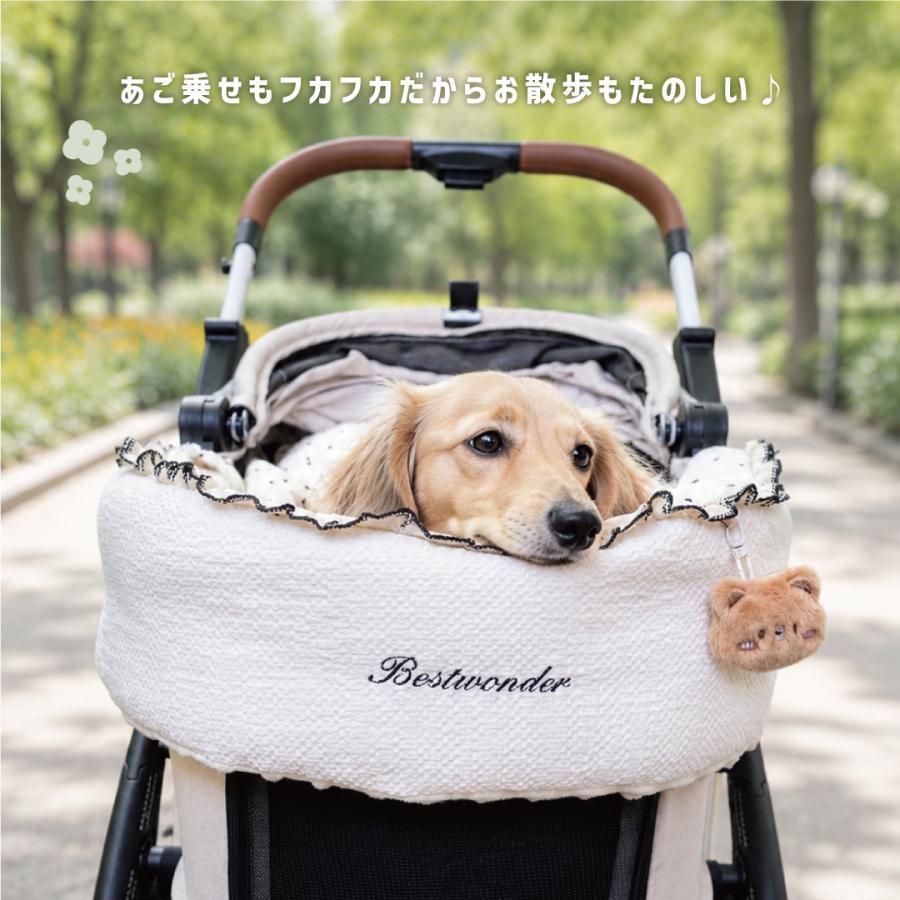 ペットカートクッション ドット 水玉 あご乗せ 洗濯可 カート マット