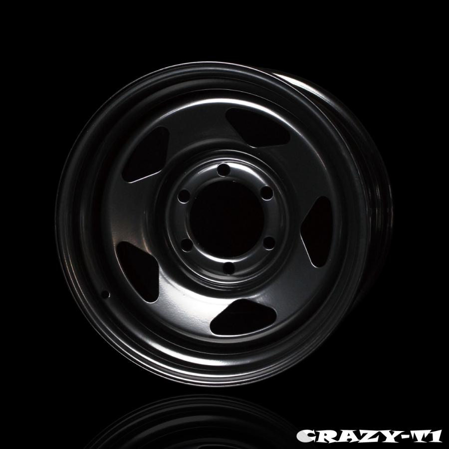 ハイエース ホイール 16インチ/8J/P.C.D 139.7/INSET ±0 or +13 ゼロハウス CRAZY T-1 4本セット ブラック  鉄チン 鉄ちん テッチン てっちん ホイール｜zero-house｜02