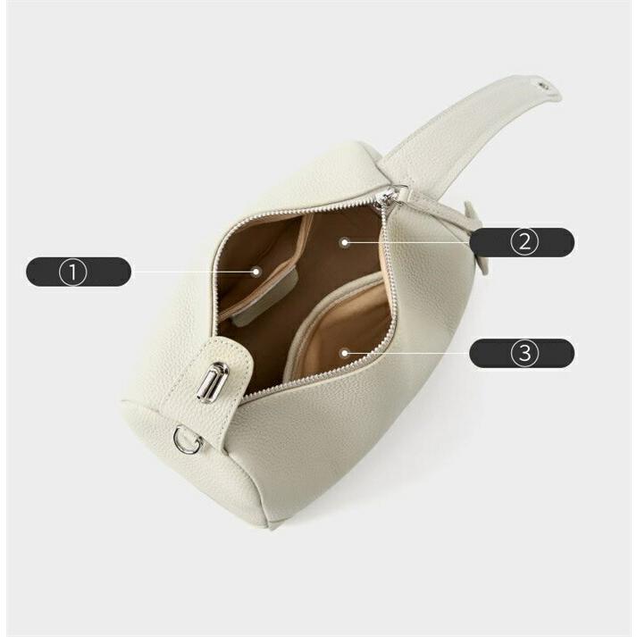 本革 ショルダーバッグ シボ感 ボストンバッグ レディース 小さめ