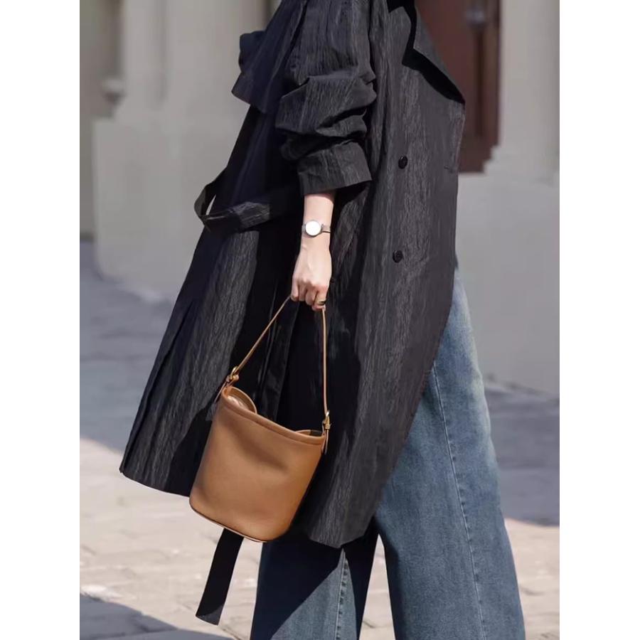 本革 トートバッグ レディース 小さめ 軽量 バケツ型バッグ ミニトートバッグバケツバッグレザー 通勤バッグ お仕事バッグ |  | 03