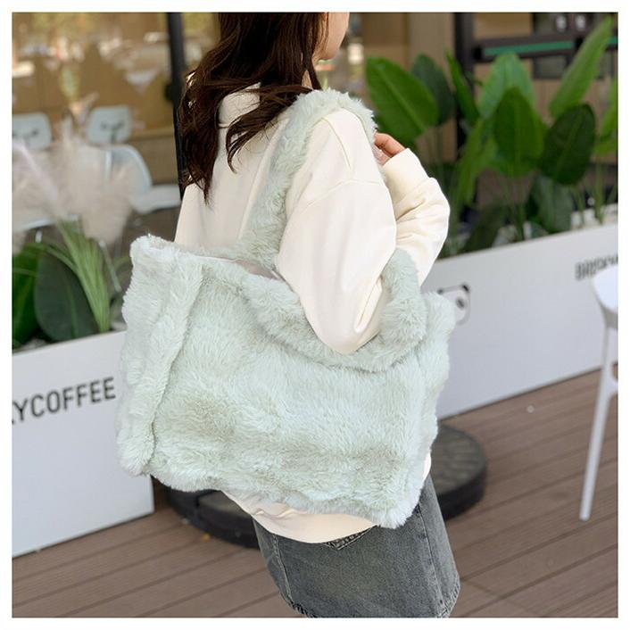 ファーバッグ トートバッグ レディース ファー 大きめ a4大容量多収納