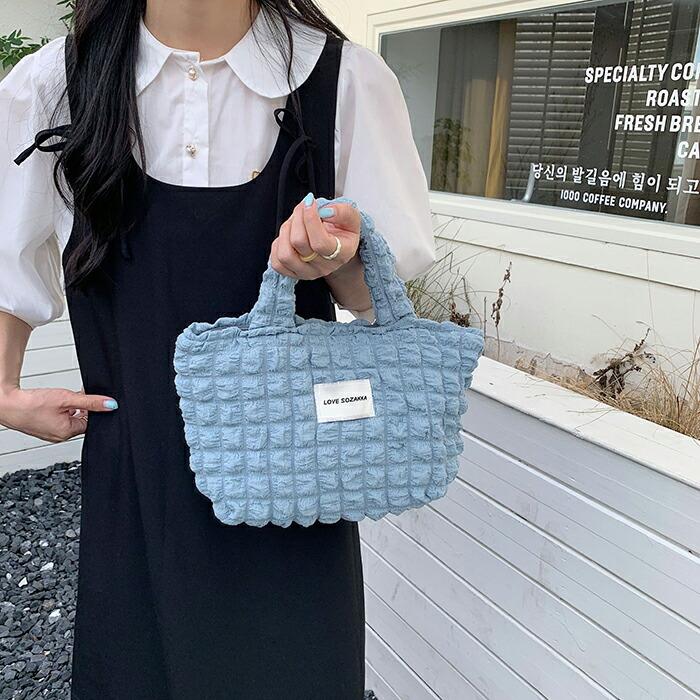 ミニトートバッグ ファスナー付き トートバッグ ぽこぽこ ポコポコ ポップコーンバッグ レディース小さめミニトート ランチバッグ バッグ |  | 14
