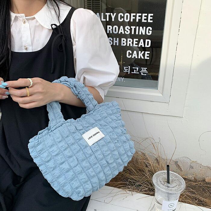 ミニトートバッグ ファスナー付き トートバッグ ぽこぽこ ポコポコ ポップコーンバッグ レディース小さめミニトート ランチバッグ バッグ |  | 16