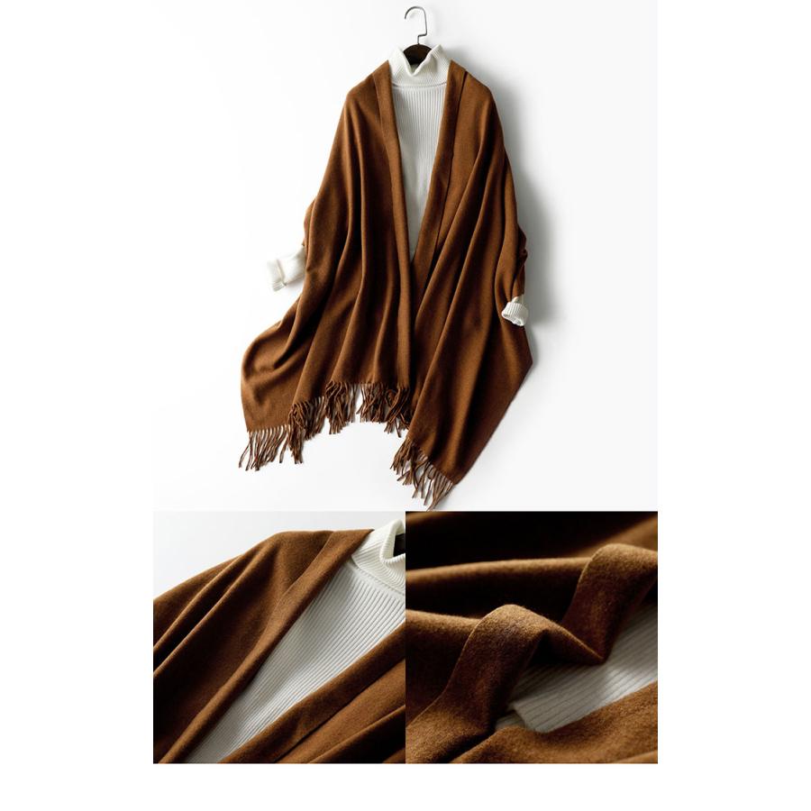 ストール 大判 厚手 黒 秋冬 レディース大判ストール暖かい 無地 マフラー |  | 11