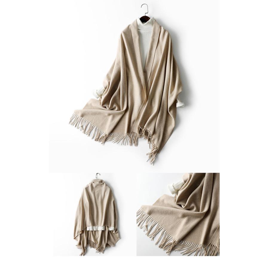 ストール 大判 厚手 黒 秋冬 レディース大判ストール暖かい 無地 マフラー |  | 12