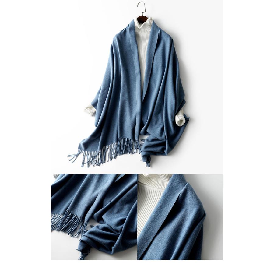 ストール 大判 厚手 黒 秋冬 レディース大判ストール暖かい 無地 マフラー |  | 13