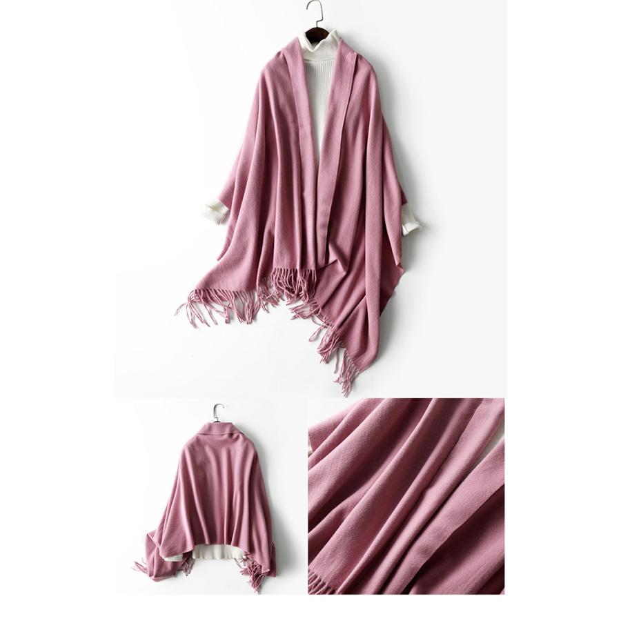 ストール 大判 厚手 黒 秋冬 レディース大判ストール暖かい 無地 マフラー |  | 14