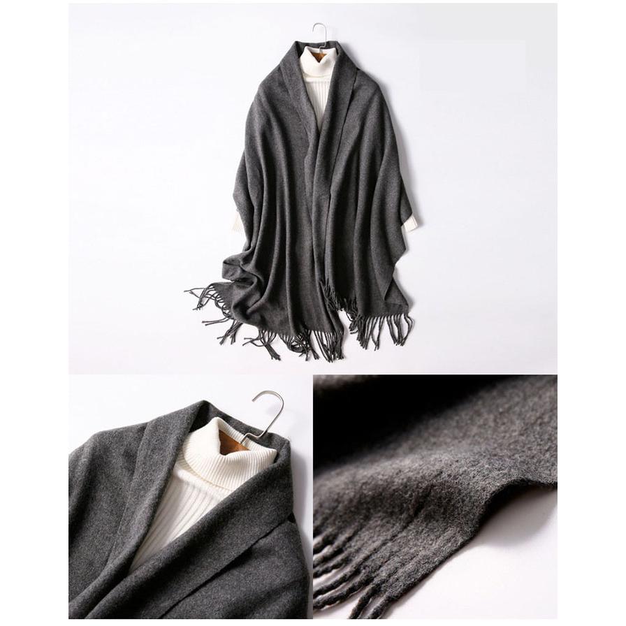 ストール 大判 厚手 黒 秋冬 レディース大判ストール暖かい 無地 マフラー |  | 03