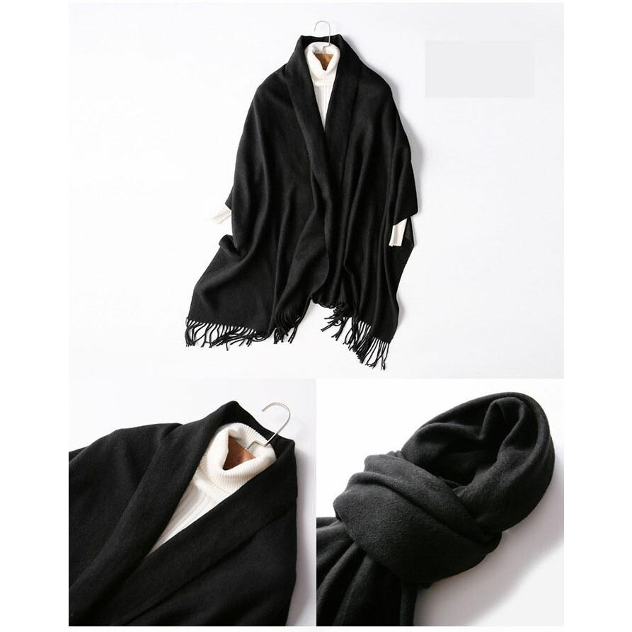 ストール 大判 厚手 黒 秋冬 レディース大判ストール暖かい 無地 マフラー |  | 04