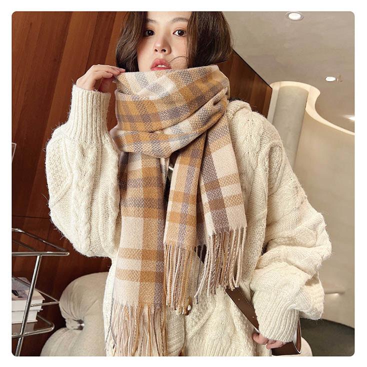 ストール 大判 秋冬 レディース 大判ストール チェック柄 マフラーフリンジ暖か 柔らか ネックウォーマー |  | 10