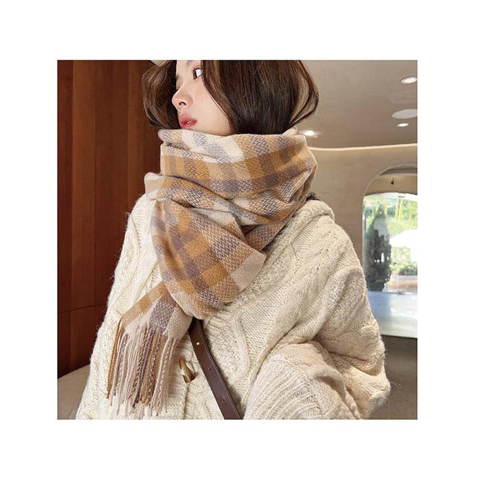 ストール 大判 秋冬 レディース 大判ストール チェック柄 マフラーフリンジ暖か 柔らか ネックウォーマー |  | 11