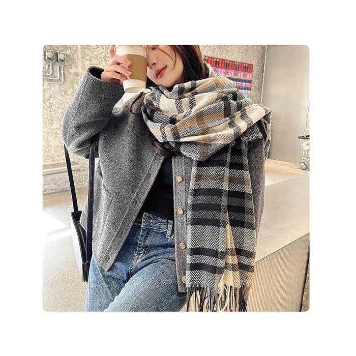 ストール 大判 秋冬 レディース 大判ストール チェック柄 マフラーフリンジ暖か 柔らか ネックウォーマー |  | 13