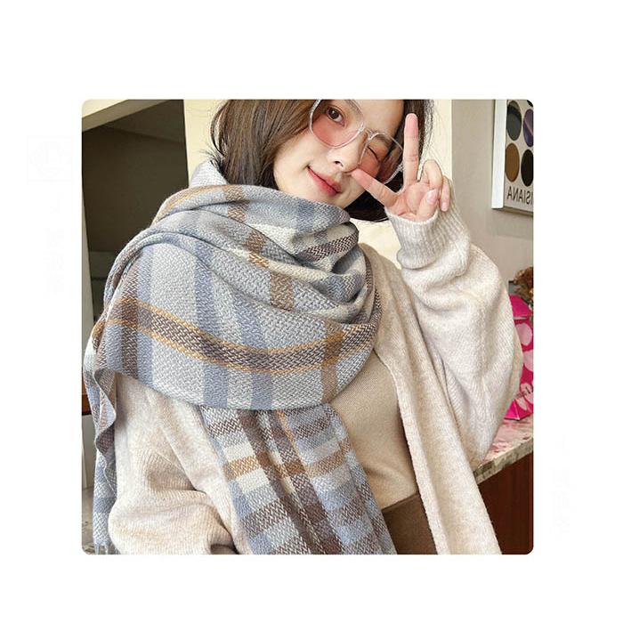 ストール 大判 秋冬 レディース 大判ストール チェック柄 マフラーフリンジ暖か 柔らか ネックウォーマー |  | 03