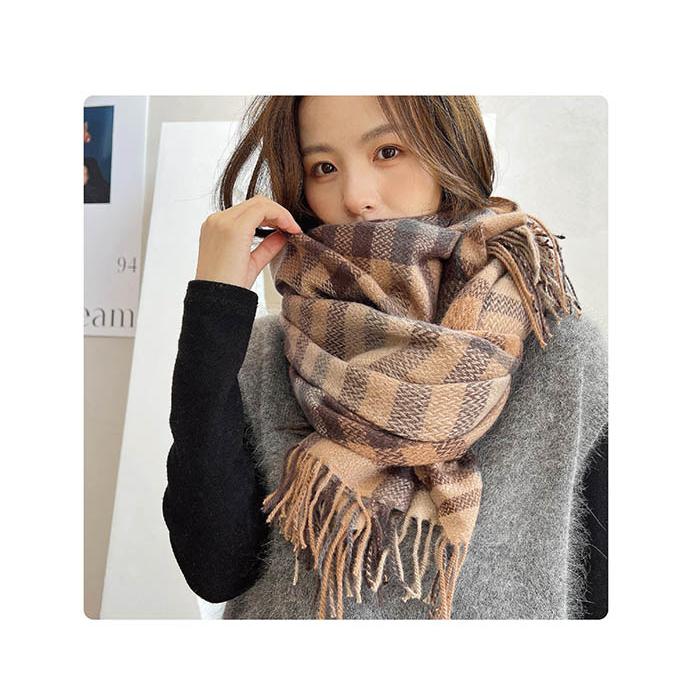 ストール 大判 秋冬 レディース 大判ストール チェック柄 マフラーフリンジ暖か 柔らか ネックウォーマー |  | 05