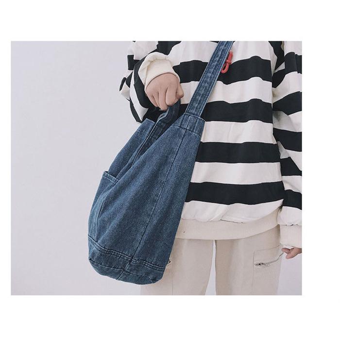 ショルダーバッグ デニムバッグ メンズ レディース 男女兼用 大容量 トートバッグ肩掛け斜め掛け 通学バッグ お買い物バッグ |  | 09