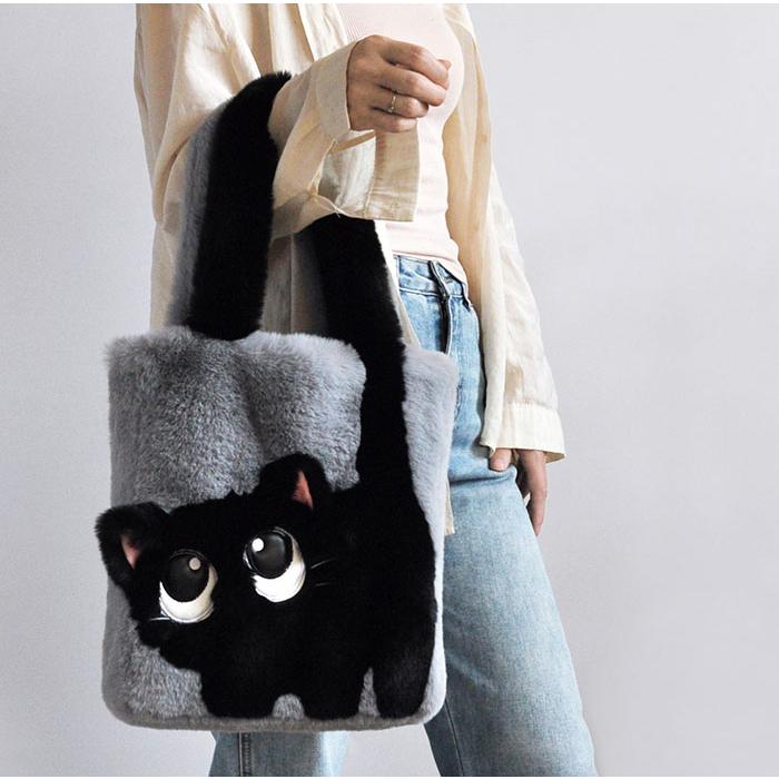 ファーバッグ トートバッグ レディース 猫 モコモコバッグ ボアバッグ ネコもこもこバッグ 軽量 通勤 |  | 01