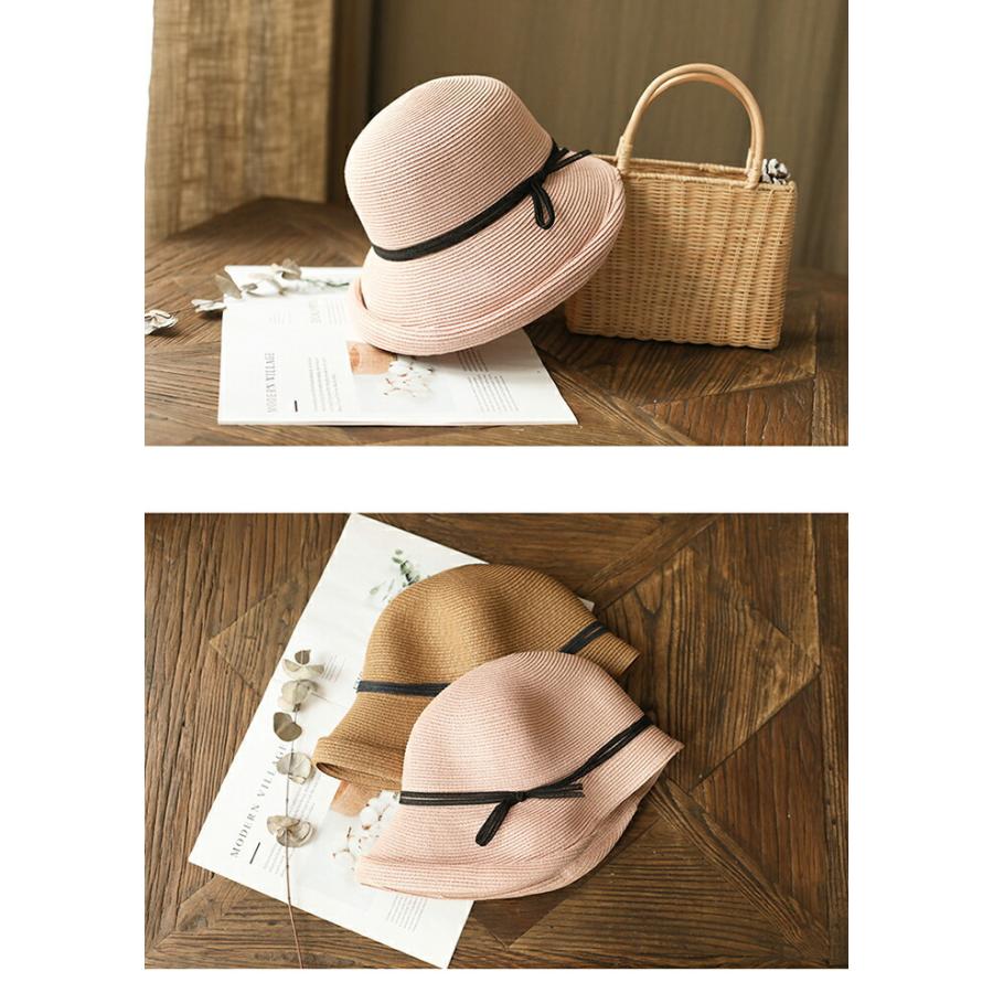 帽子 レディース 折りたたみ 麦わら帽子 春夏 麦わらハット 大きめ遮光夏 バケットハット 麦わら |  | 13