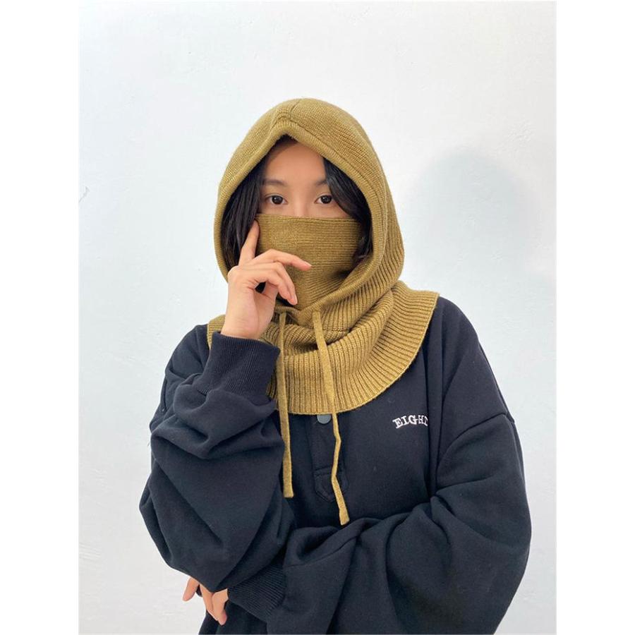 ニット フードウォーマー ネックウォーマー レディース メンズ 男女兼用 秋冬大きめ 防寒 防風 |  | 01