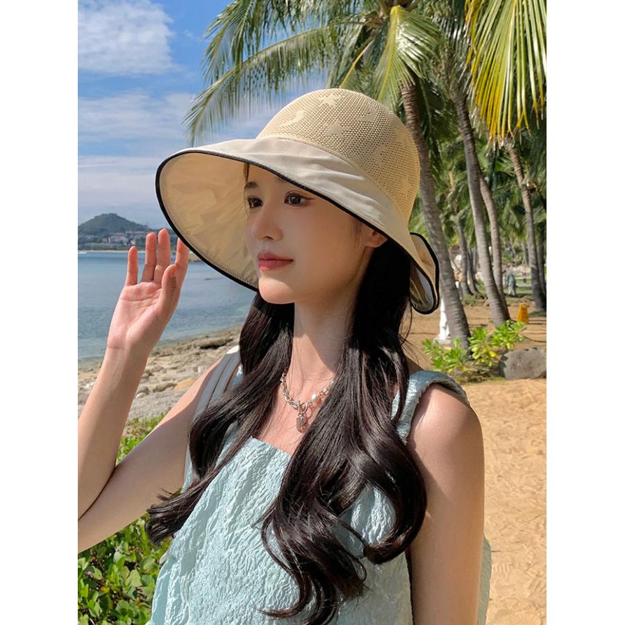 帽子 レディース 春 夏つば広 uv ハット UV対策メッシュ紫外線対策 日よけ 折りたたみ |  | 01