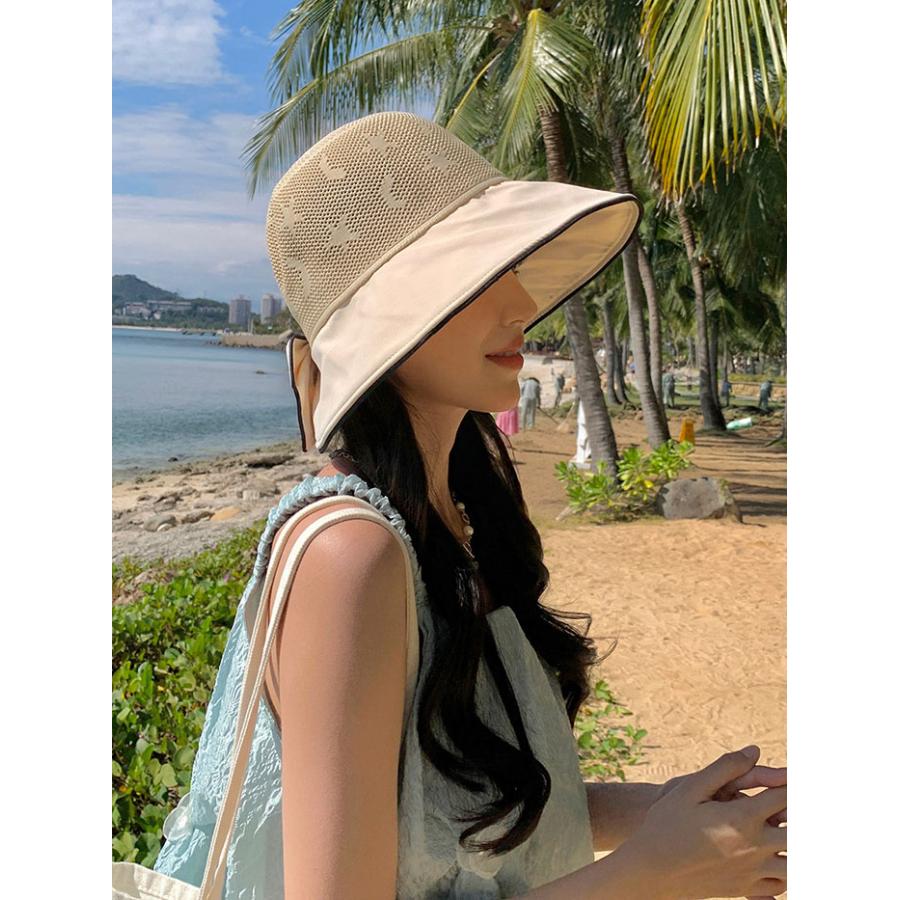 帽子 レディース 春 夏つば広 uv ハット UV対策メッシュ紫外線対策 日よけ 折りたたみ |  | 02