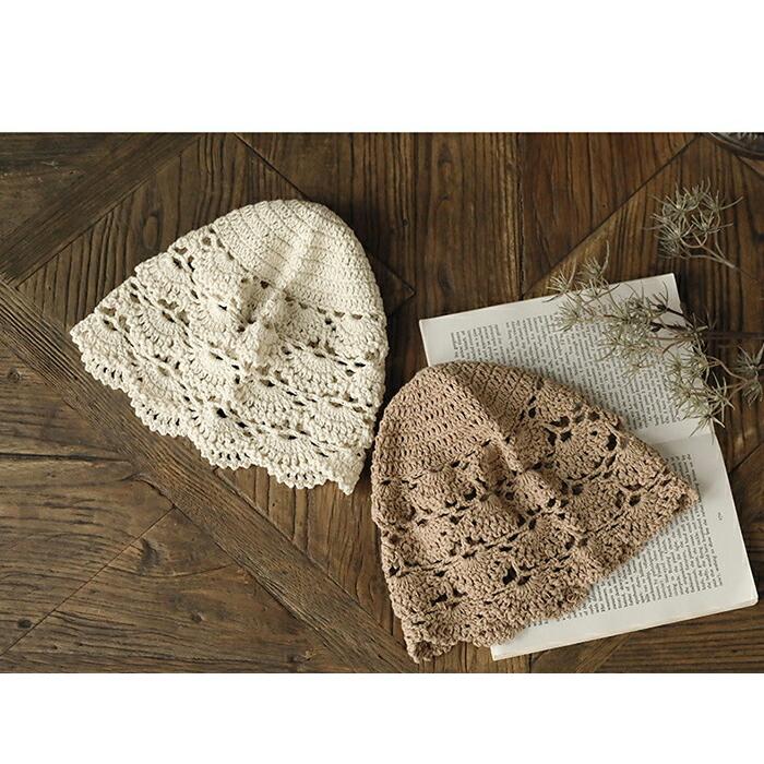 帽子 レディース 透かし編み ニット帽 レディース 春夏 帽子折りたたみ綿 大きめ 可愛い |  | 01