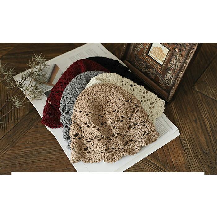 帽子 レディース 透かし編み ニット帽 レディース 春夏 帽子折りたたみ綿 大きめ 可愛い |  | 03