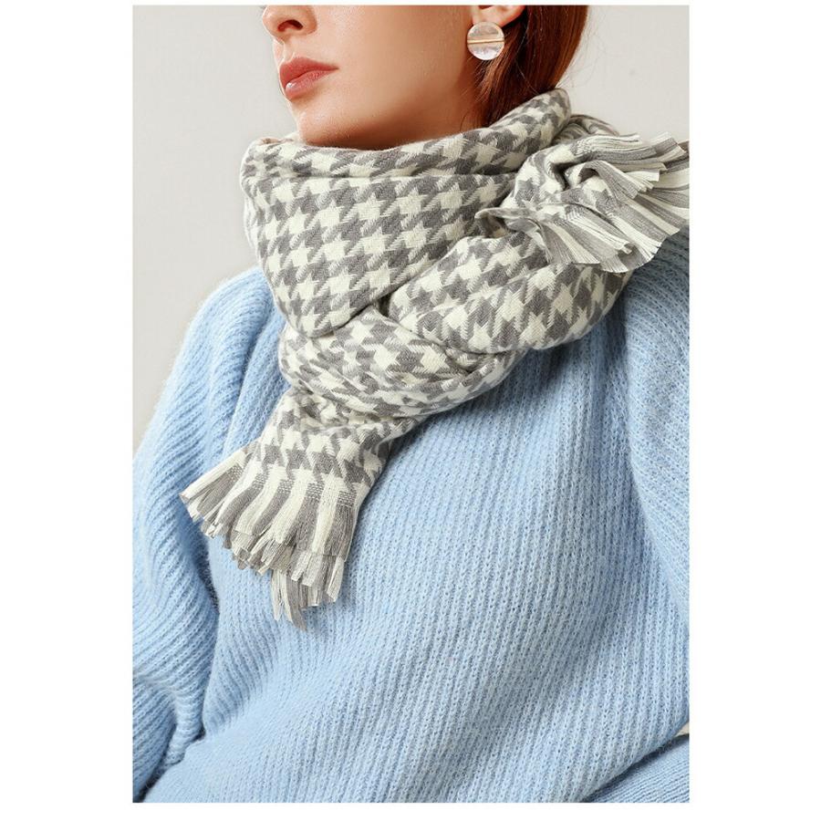 ストール 秋 レディース 大判 ストール マフラー 千鳥柄秋冬厚手 ストール 大判ストール |  | 13