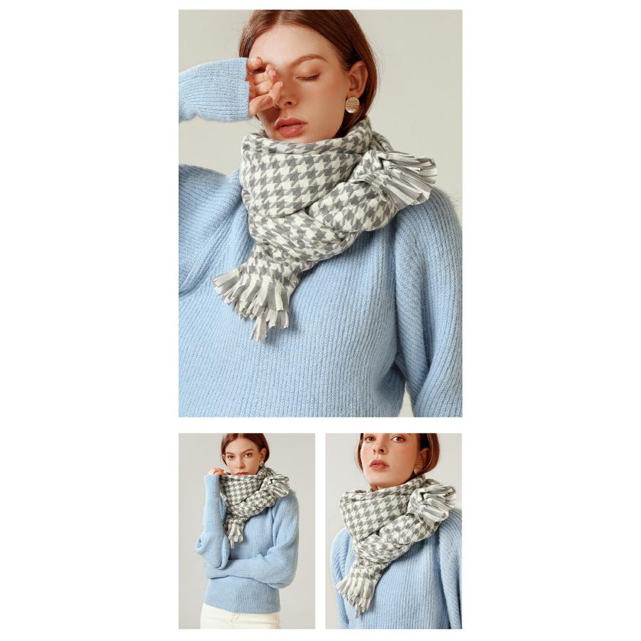 ストール 秋 レディース 大判 ストール マフラー 千鳥柄秋冬厚手 ストール 大判ストール |  | 14