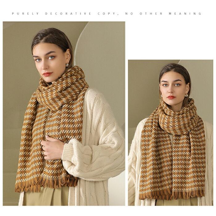 ストール 秋 レディース 大判 ストール マフラー 千鳥柄秋冬厚手 ストール 大判ストール |  | 07
