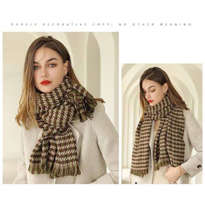 ストール 秋 レディース 大判 ストール マフラー 千鳥柄秋冬厚手 ストール 大判ストール |  | 08