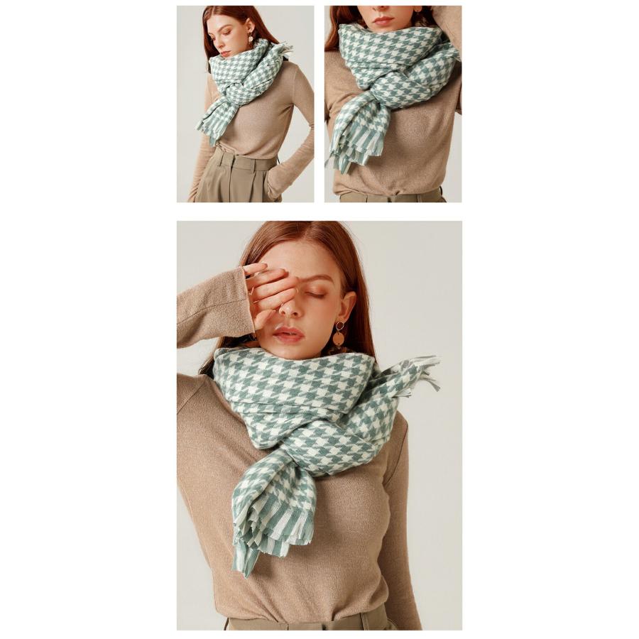 ストール 秋 レディース 大判 ストール マフラー 千鳥柄秋冬厚手 ストール 大判ストール |  | 09