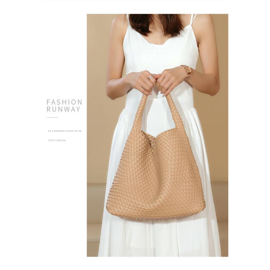 編みバッグ ハンドバッグ レディース トートバッグ 大きめ イントレチャート ワンショルダー肩掛けバッグ通勤バッグ 大容量 バッグインバッグ |  | 04