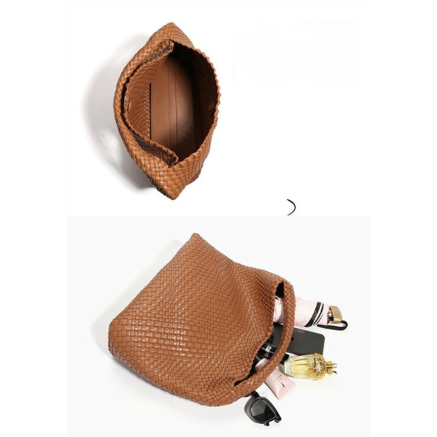 編みバッグ ハンドバッグ レディース トートバッグ 大きめ イントレチャート ワンショルダー肩掛けバッグ通勤バッグ 大容量 バッグインバッグ |  | 06