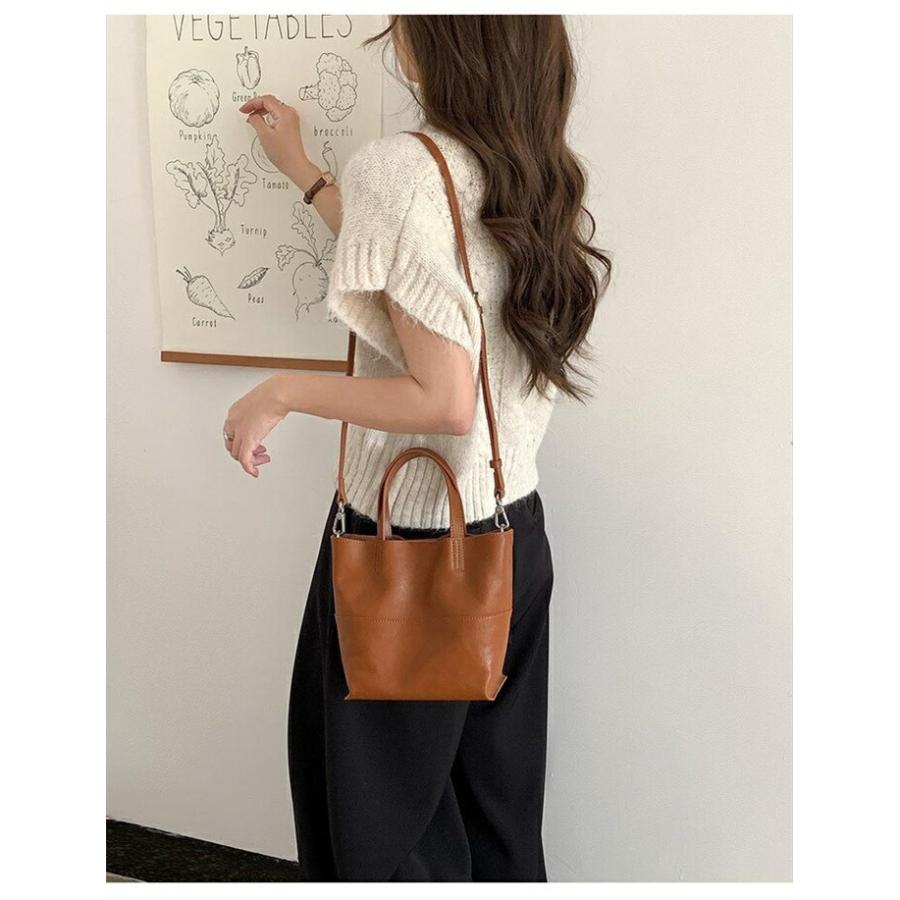 本革 バケツ型バッグ レディース 小さめ ハンドバッグ 2way ショルダーバッグ牛革バッグミニ バケツバッグ レザー |  | 07