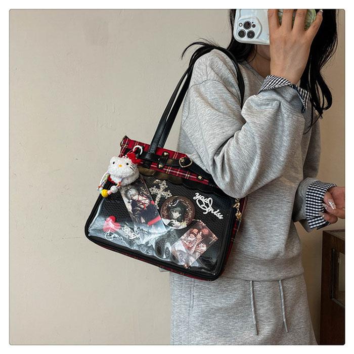 痛バッグ ビニールバッグ 推し活バッグ 痛バ トートバッグ レディース