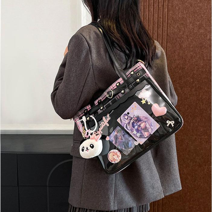 痛バッグ ビニールバッグ 推し活バッグ 痛バ トートバッグ レディース