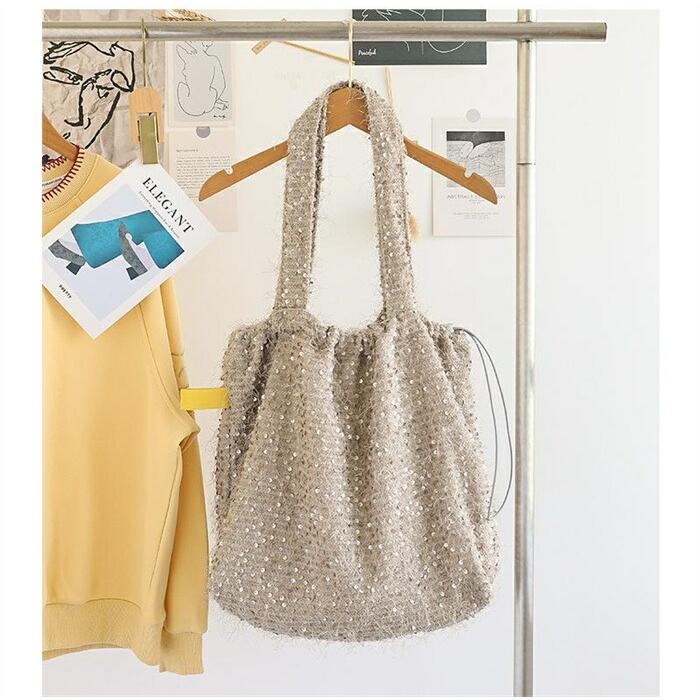 スパンコールバッグ 軽い トートバッグ レディース 大容量 肩掛けバッグ きらきらショルダーバッグ鞄 大きめ 可愛い |  | 13