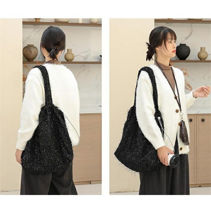スパンコールバッグ 軽い トートバッグ レディース 大容量 肩掛けバッグ きらきらショルダーバッグ鞄 大きめ 可愛い |  | 05