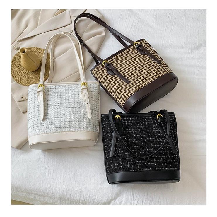 トートバッグ バケツバッグ ギンガムチェック レディース ハンドバッグ 配色バッグ 千鳥柄チェック柄小さめ ミニ 大人 |  | 16