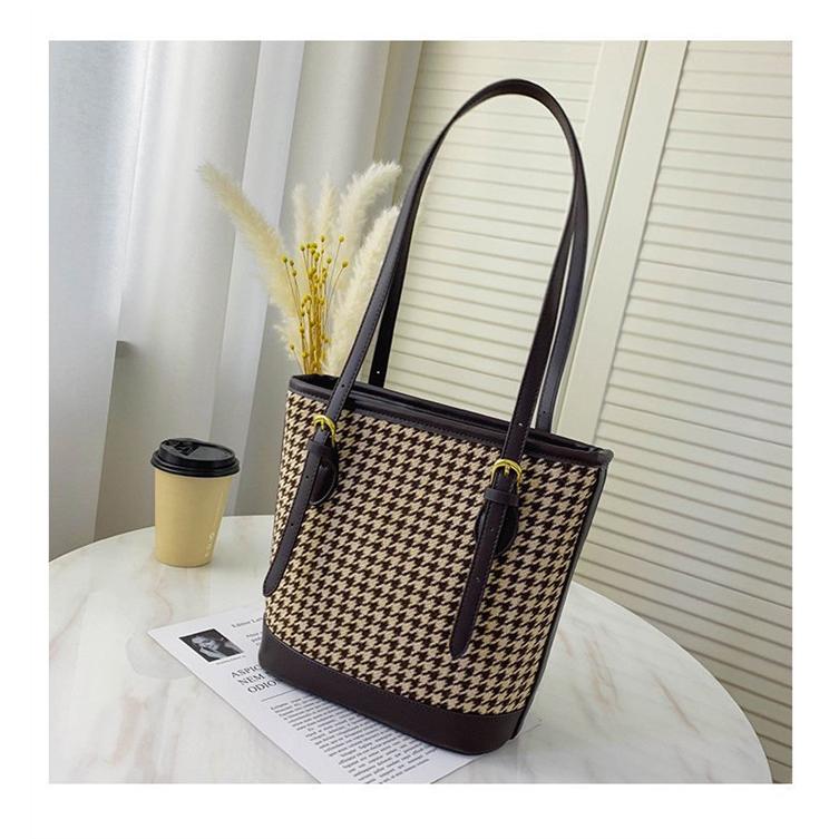 トートバッグ バケツバッグ ギンガムチェック レディース ハンドバッグ 配色バッグ 千鳥柄チェック柄小さめ ミニ 大人 |  | 06