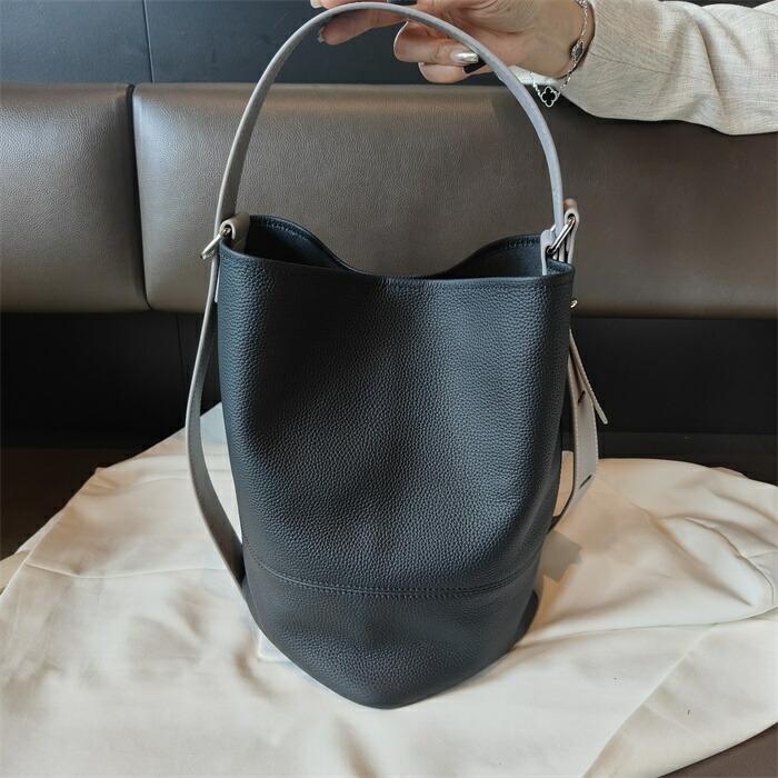 本革 バケツバッグ 配色 レディース 本革トートバッグ ハンドバッグ