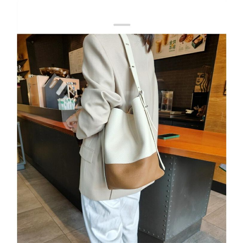 バケツバッグ 本革 ショルダーバッグ レディース ハンドバッグ バッグインバッグ 肩掛けバッグ フォーマル 大容量 本革 レザーバッグ セレモニーバッグ 通勤 お仕事 斜め掛け オシャレ バケツ型 上品 ビジネス 高見え 本革 バケツバッグ 配色 レディース 本革トートバッグ ハンドバッグ