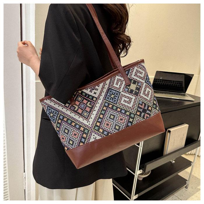 トートバッグ キャンバスバッグ レディース 肩掛けバッグ 自立 花柄 総柄エスニックショルダーバッグ ハンドバッグ リゾート |  | 11