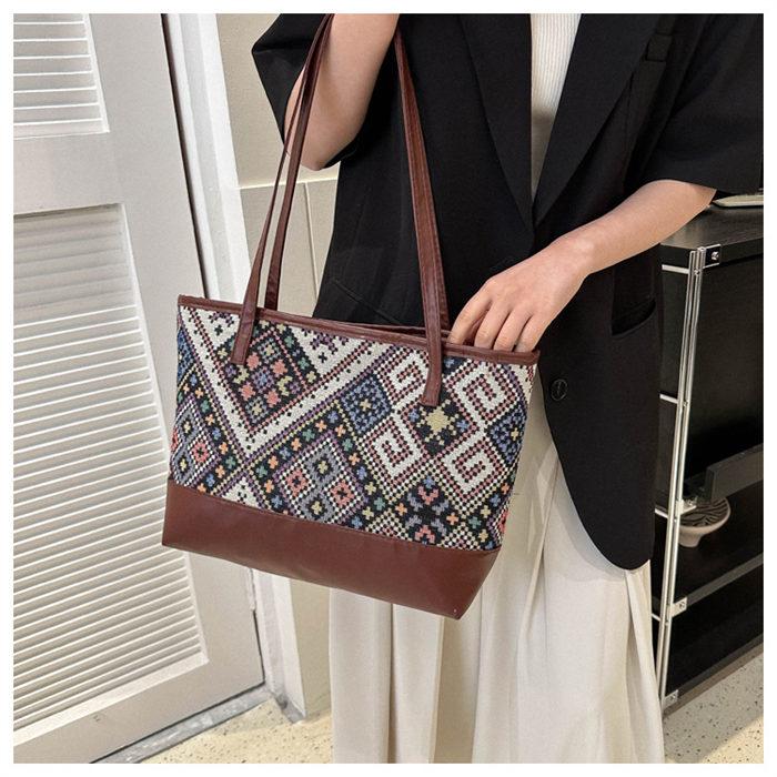 トートバッグ キャンバスバッグ レディース 肩掛けバッグ 自立 花柄 総柄エスニックショルダーバッグ ハンドバッグ リゾート |  | 12