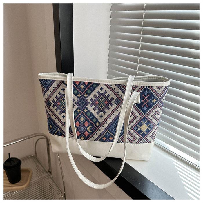 トートバッグ キャンバスバッグ レディース 肩掛けバッグ 自立 花柄 総柄エスニックショルダーバッグ ハンドバッグ リゾート |  | 13