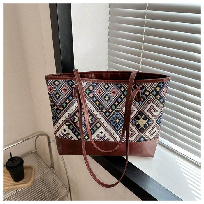 トートバッグ キャンバスバッグ レディース 肩掛けバッグ 自立 花柄 総柄エスニックショルダーバッグ ハンドバッグ リゾート |  | 15