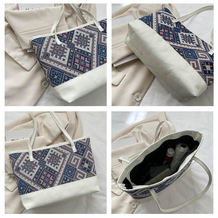 トートバッグ キャンバスバッグ レディース 肩掛けバッグ 自立 花柄 総柄エスニックショルダーバッグ ハンドバッグ リゾート |  | 04